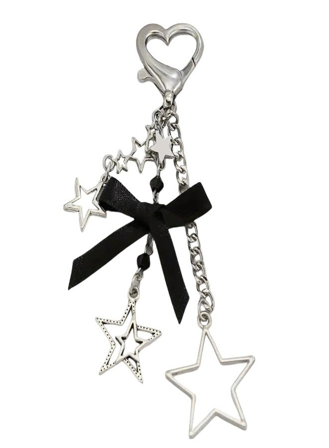 WELLRI Cute Y2K Star Keychain Bag Charm Black Bow Heart Kawaii Pendant Ita Bag Purse Decor Accessory Women Girls Gifts - Image 1